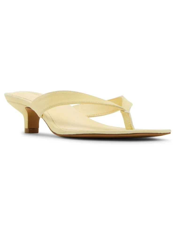 Tracie kitten heel sandal - yellow suede - Image 5
