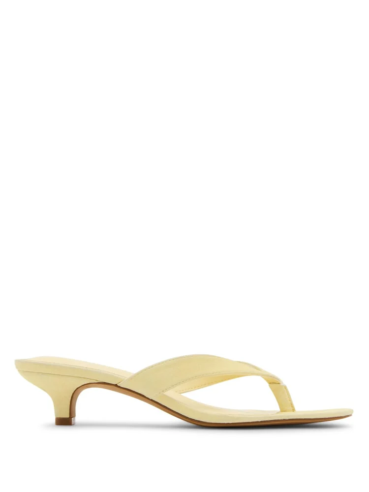 Tracie kitten heel sandal - yellow suede - Image 6