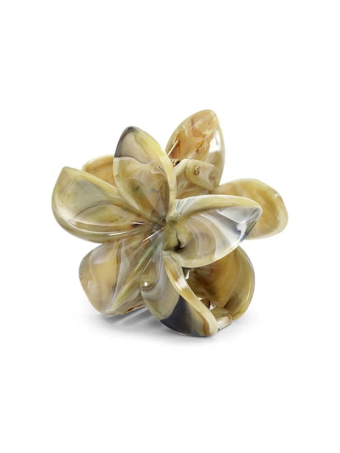 Plumeria marble big hårklype - off white