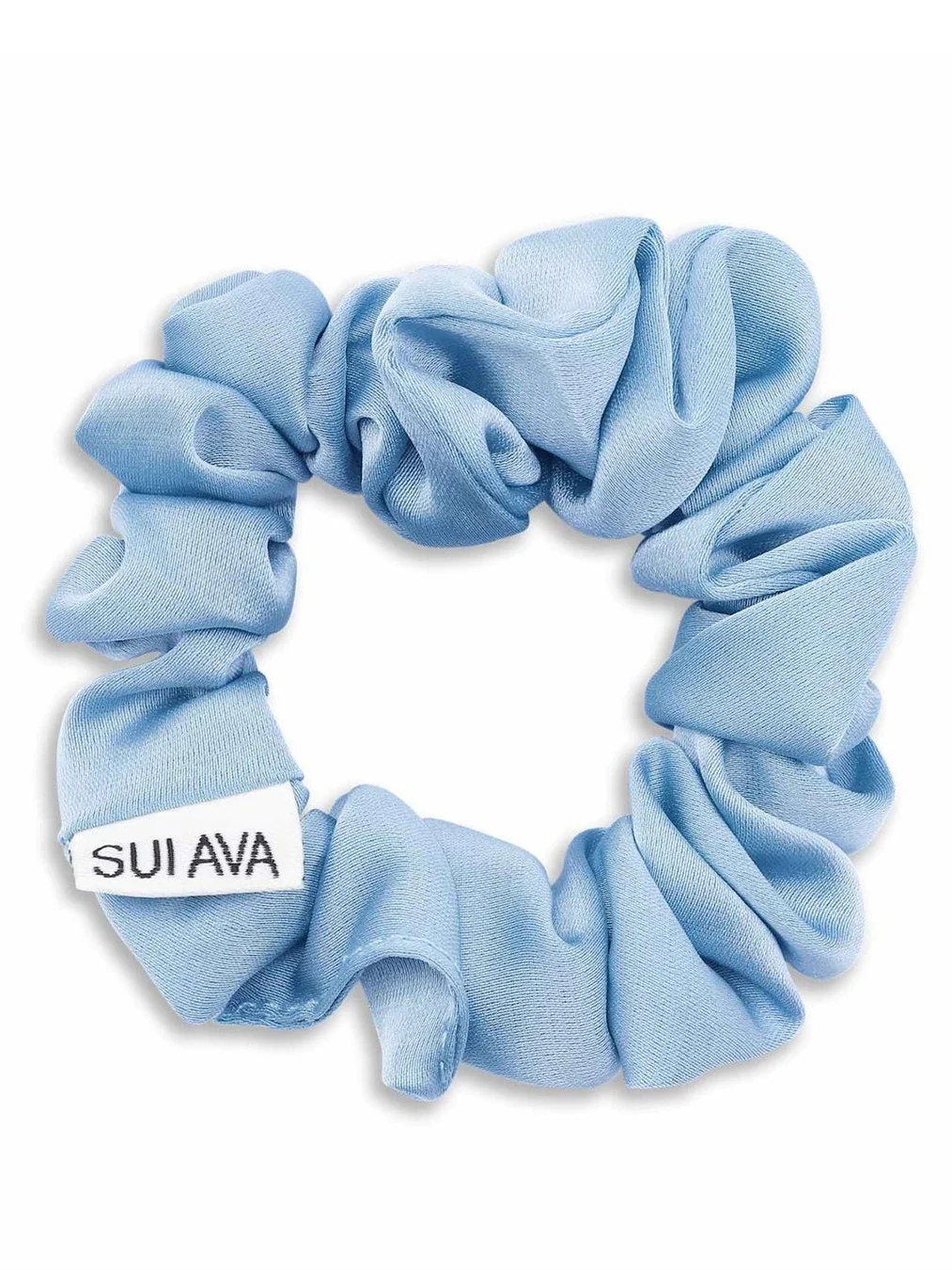 Ruched ribbon scrunchie - airy blue