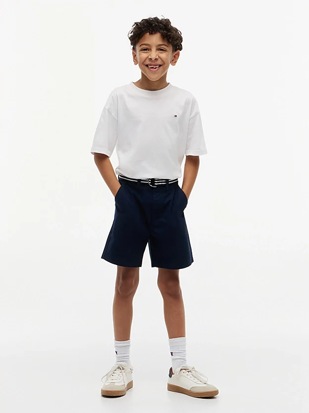 BAGGY CHINO BELTED SHORTS - Dark Night Navy - Image 2