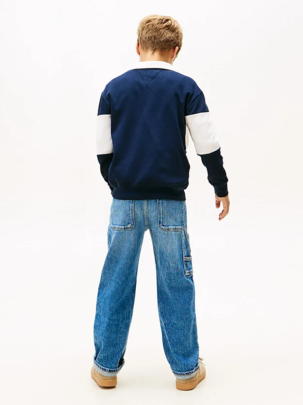 COLOURBLOCK POLO GENSER - Dark Night Navy Colourblock - Image 3