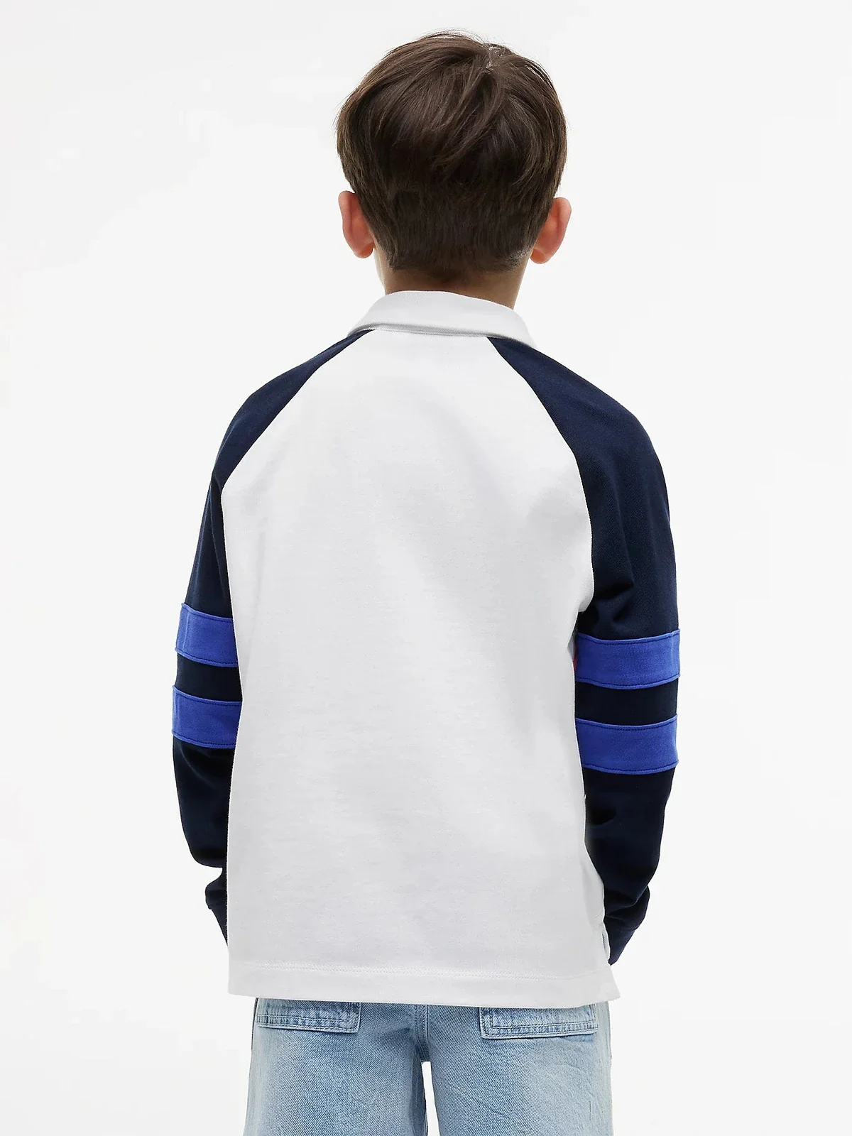 COLOURBLOCK POLO SWEATSHIRT - WHITE - Image 2