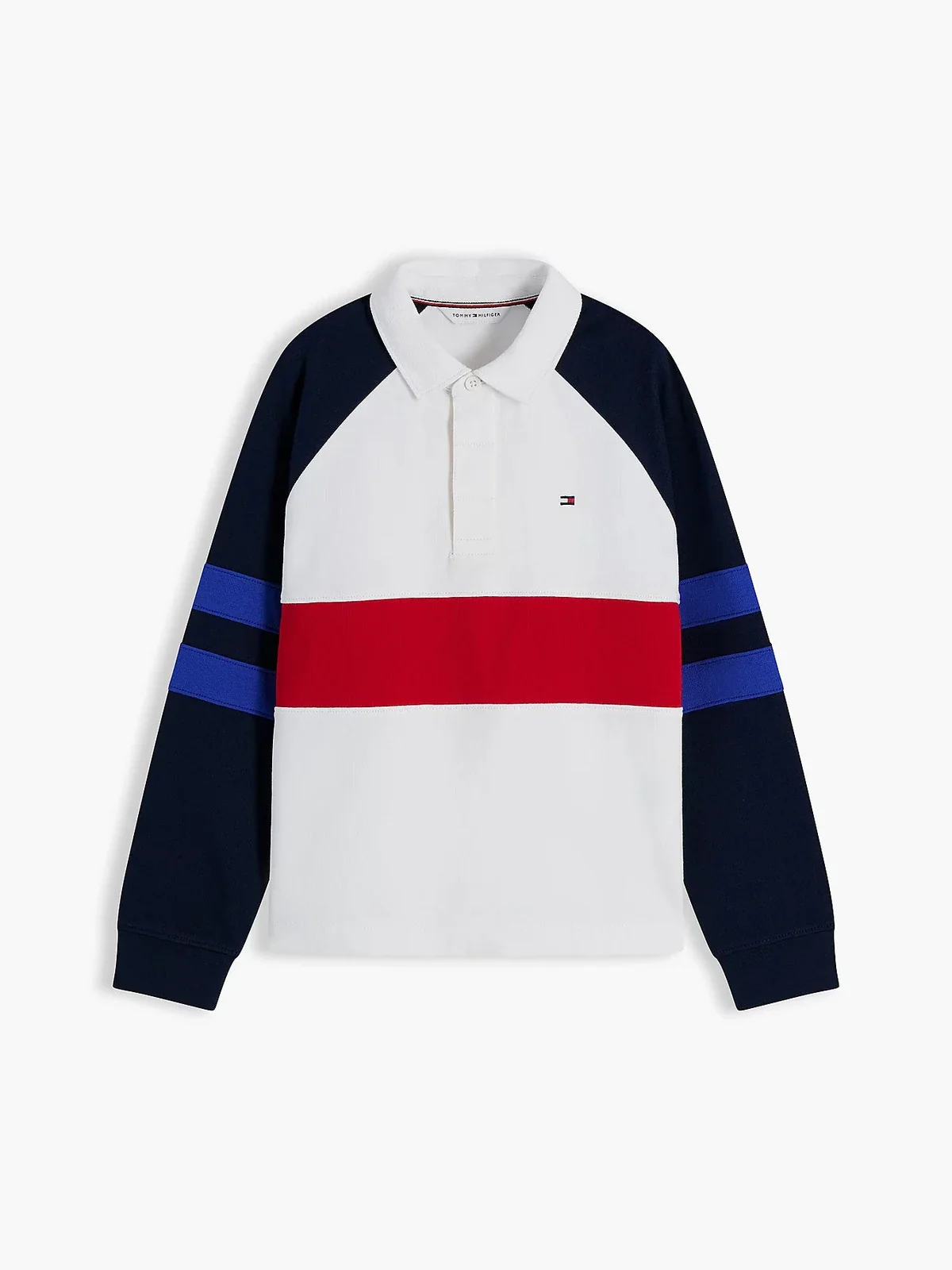 COLOURBLOCK POLO SWEATSHIRT - WHITE - Image 3