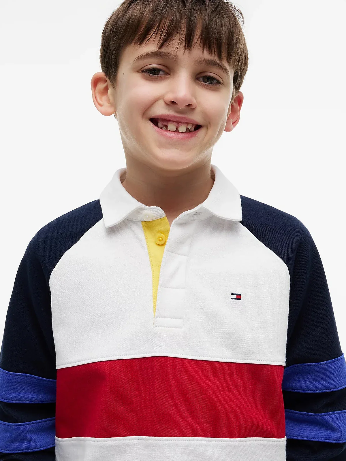 COLOURBLOCK POLO SWEATSHIRT - WHITE - Image 5