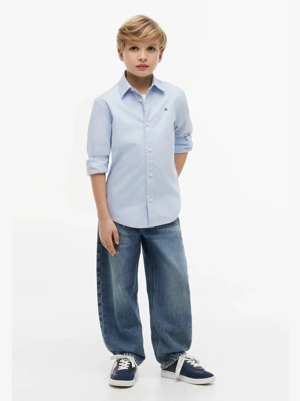 POPLIN SKJORTE - Breezy Blue - Image 5