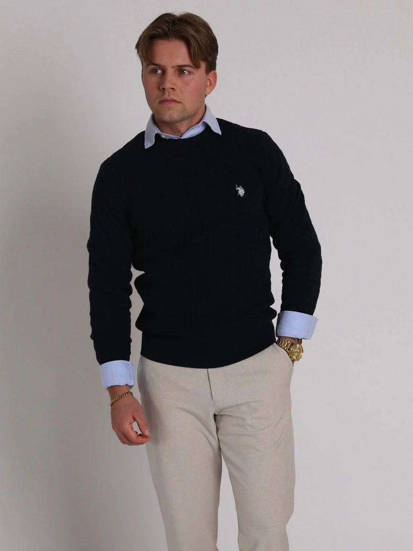 Mads knit genser - dark sapphire - Image 4