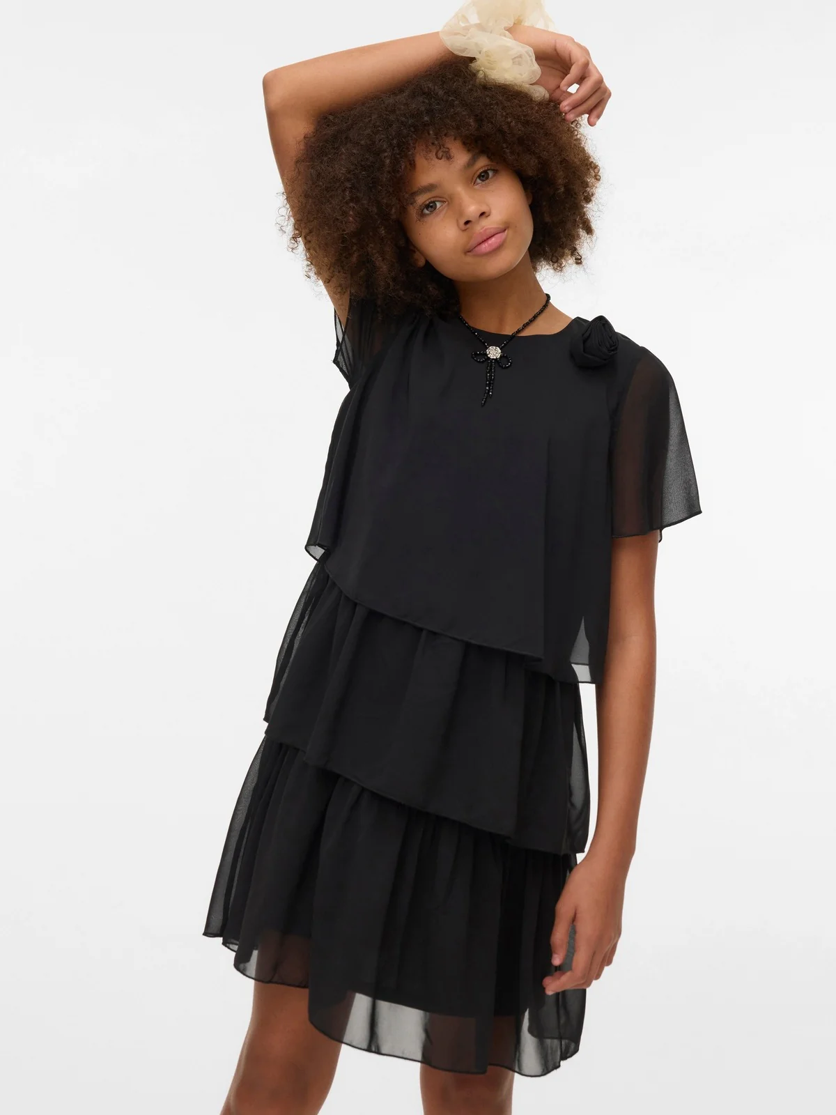 FELICIA RUFFLE KJOLE - Black - Image 4