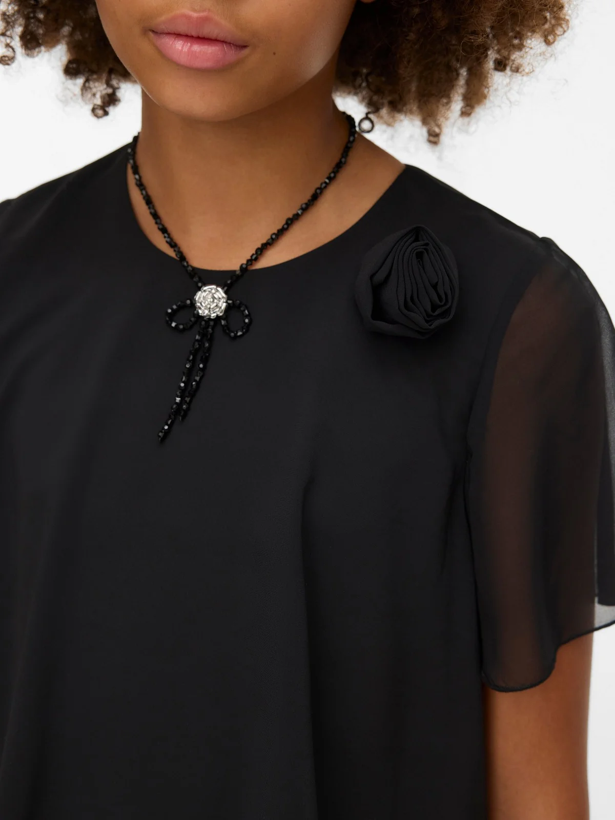 FELICIA RUFFLE KJOLE - Black - Image 5