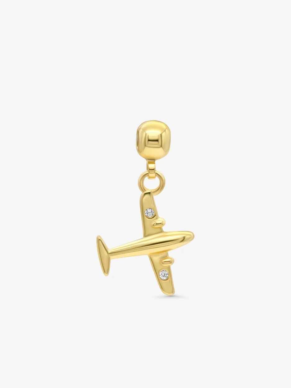 Airplane charm gold - gold