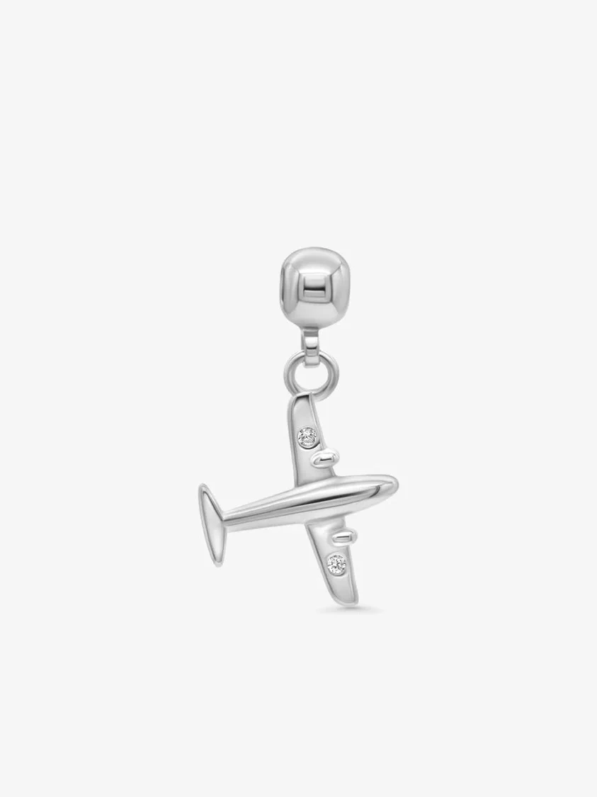 Airplane charm silver - silver