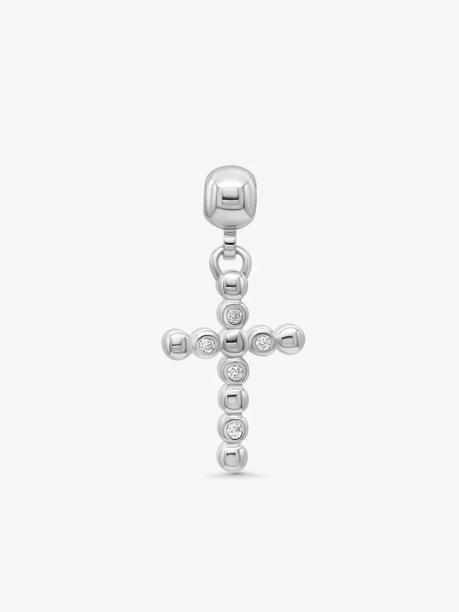 Cross charm - silver