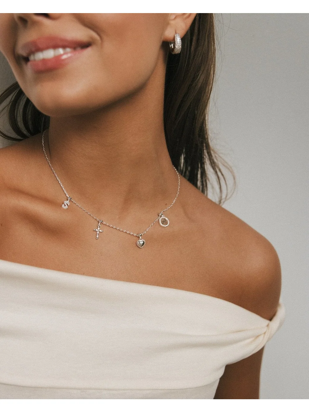 Cross charm - silver - Image 3