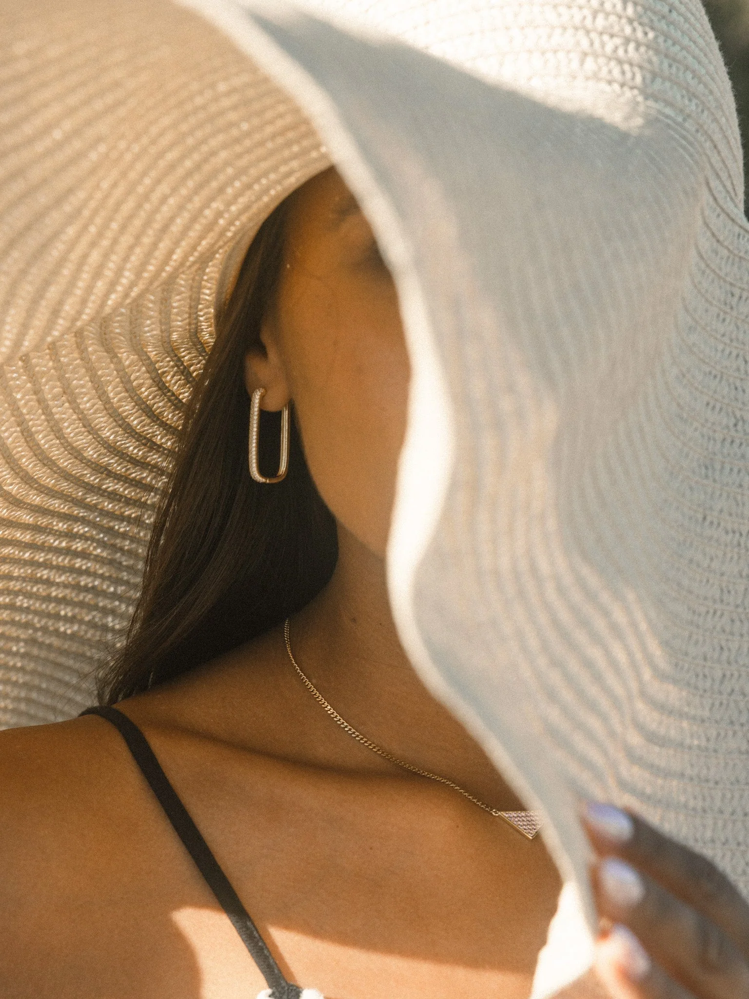 Diamond edge øredobber - gull - Image 6