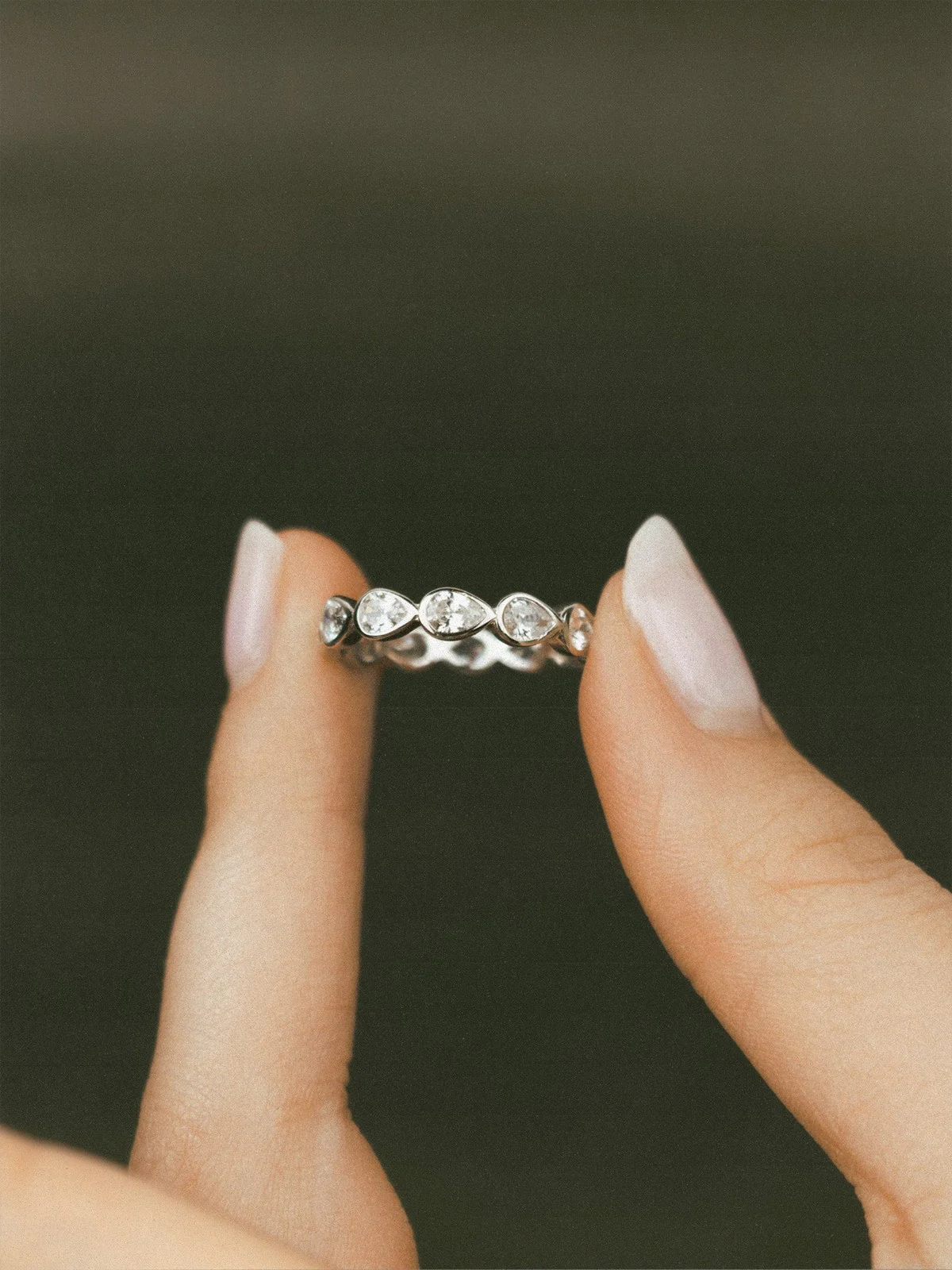 Diamond ring band drop - silver - Image 2