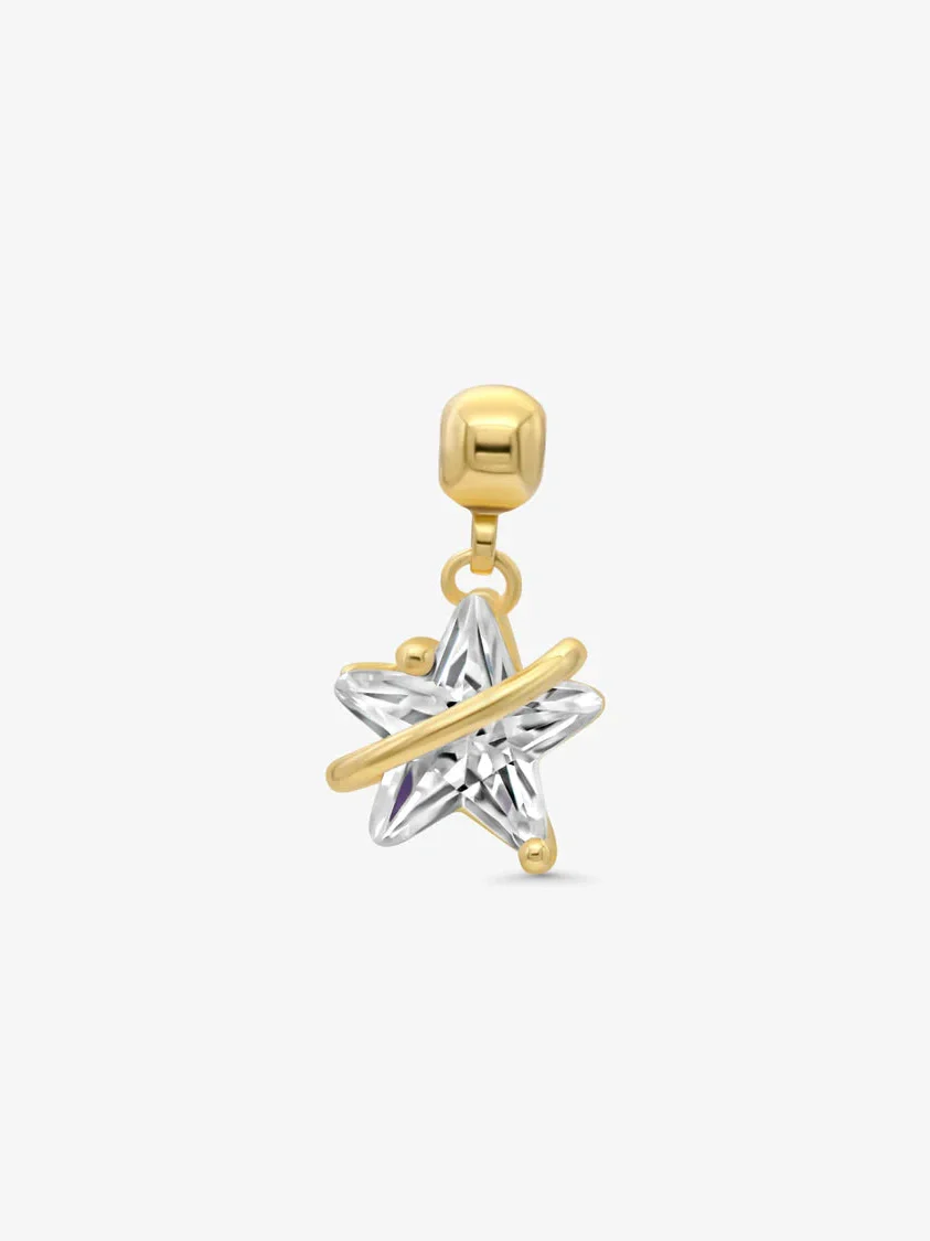 Diamond star charm - gold