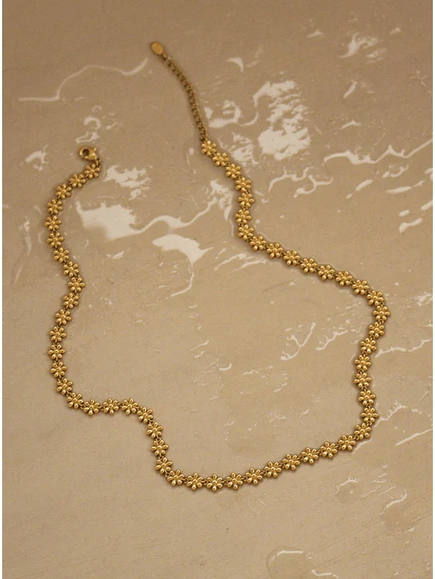 Flower chain smykke - gold