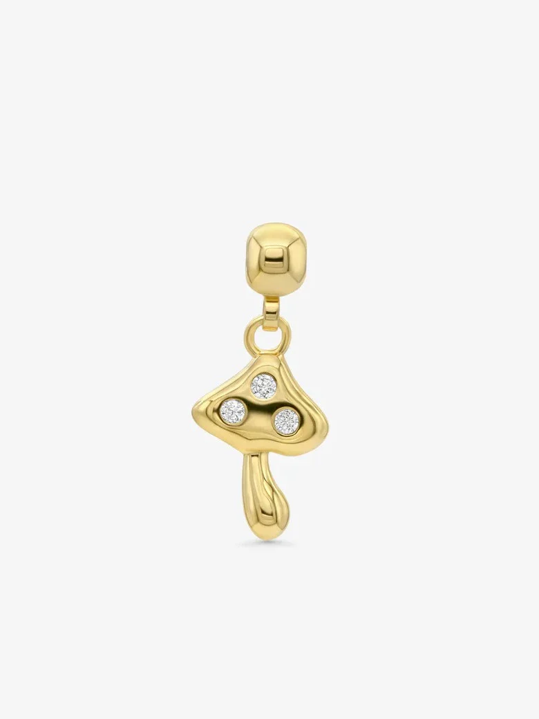 Mushroom charm - gold
