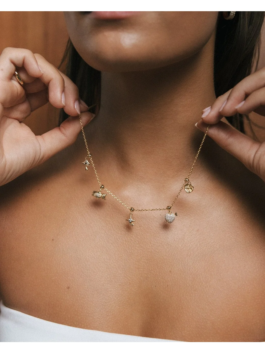 Mushroom charm - gold - Image 2