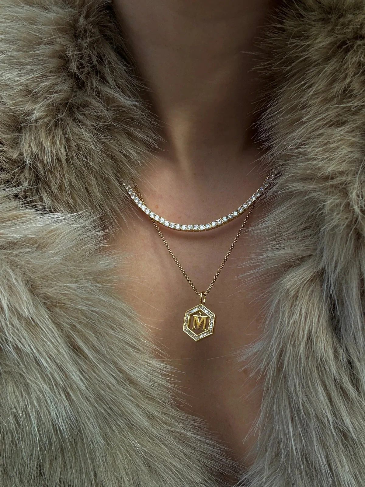 Tennis chain smykke - gold - Image 3