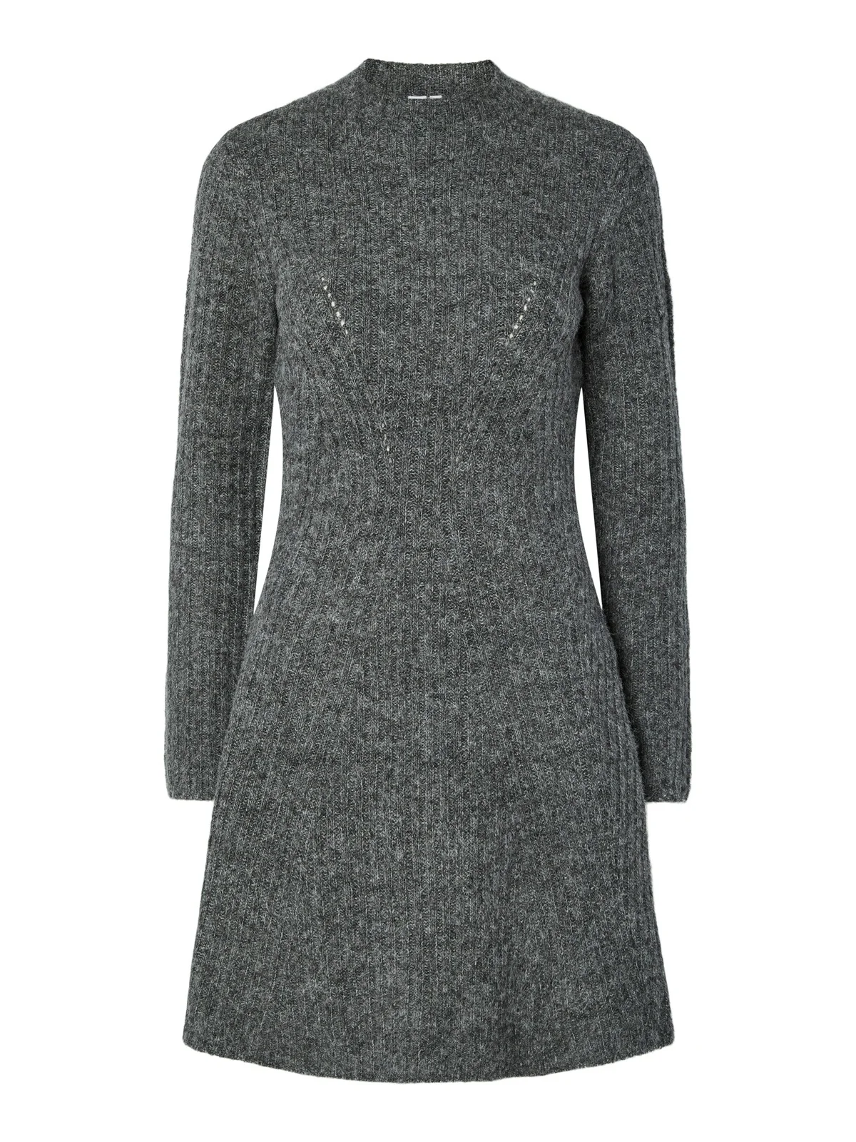 Dolly knit kjole - medium grey melange