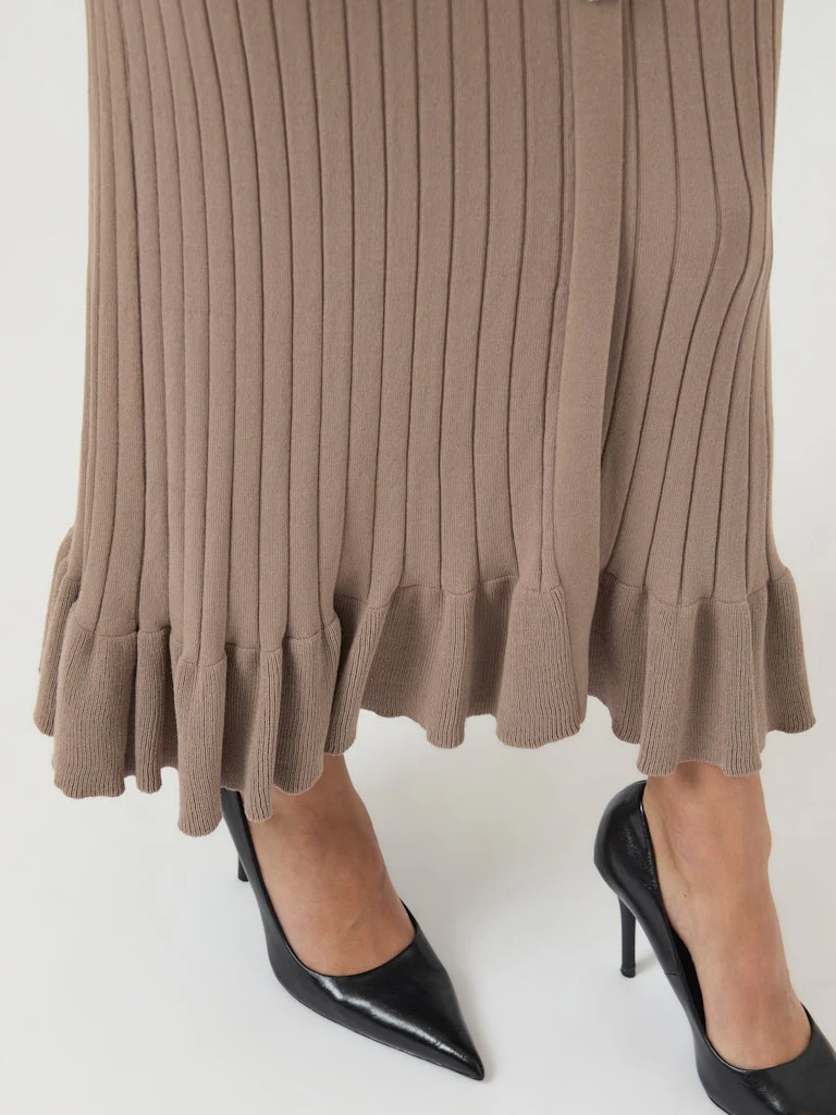 Mikla long knit kjole - taupe gray - Image 6