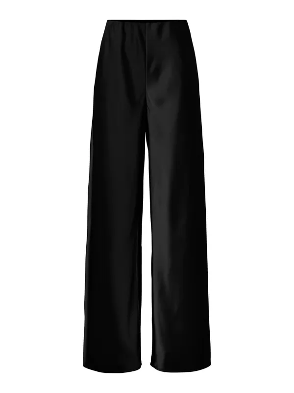 Pella wide bukse - black