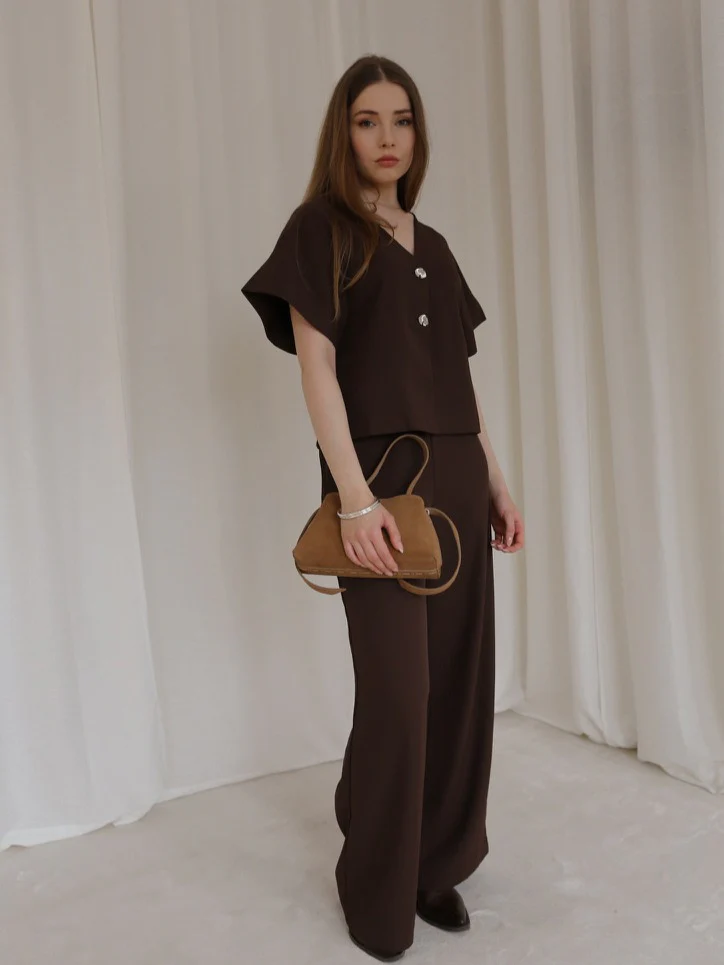 Rania straight bukse - coffee bean - Image 5